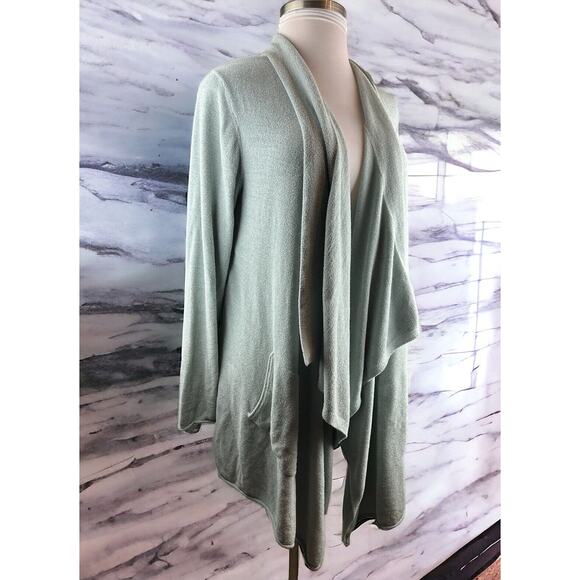 Barefoot Dreams CozyChic Ultra Lite Hi Lo Cardi Seafoam Green Plus Size 2X - Picture 12 of 12